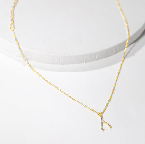 Wishbone Pendant - Gold